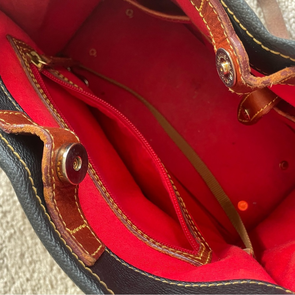 Dooney & Bourke Black and Brown Satchel Purse - Picture 8 of 9